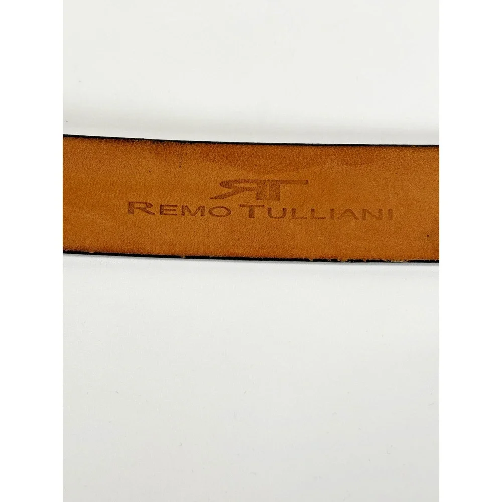 Remo Tulliani Leather Belt Mens‎ 36 Black Italian Calfskin USA Made Dress